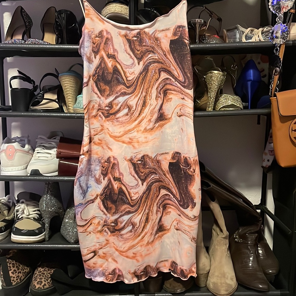 Marble stained dress